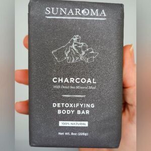 Sunaroma charcoal with dead sea mineral mud bar soap